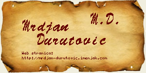 Mrđan Durutović vizit kartica
